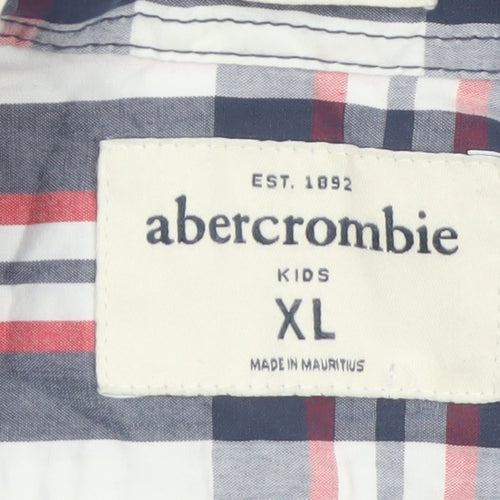 Abercrombie Boys Multicoloured Plaid Long Sleeve Button-Up Shirt XL Cotton