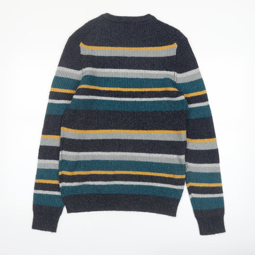 Marks and Spencer Men's Multicoloured Striped Pullover Jumper Size S