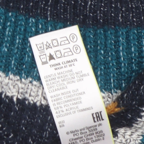 Marks and Spencer Men's Multicoloured Striped Pullover Jumper Size S