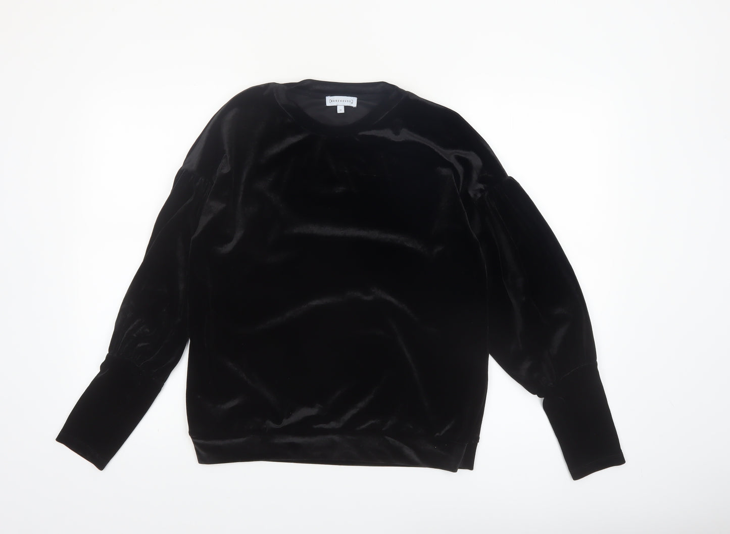 Warehouse Women’s Black Velvet Long Sleeve Blouse Size 10