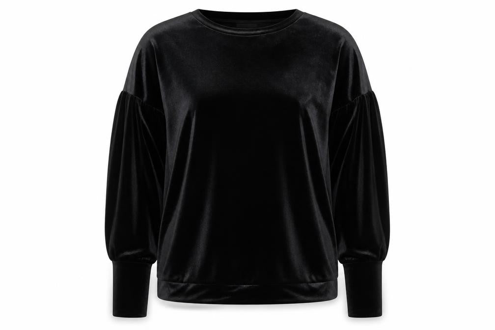 Warehouse Women’s Black Velvet Long Sleeve Blouse Size 10