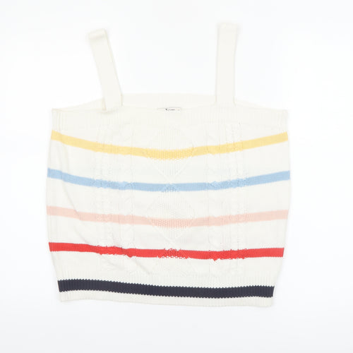 Tu Women’s Multicoloured Striped Knit Tank Top Size 16