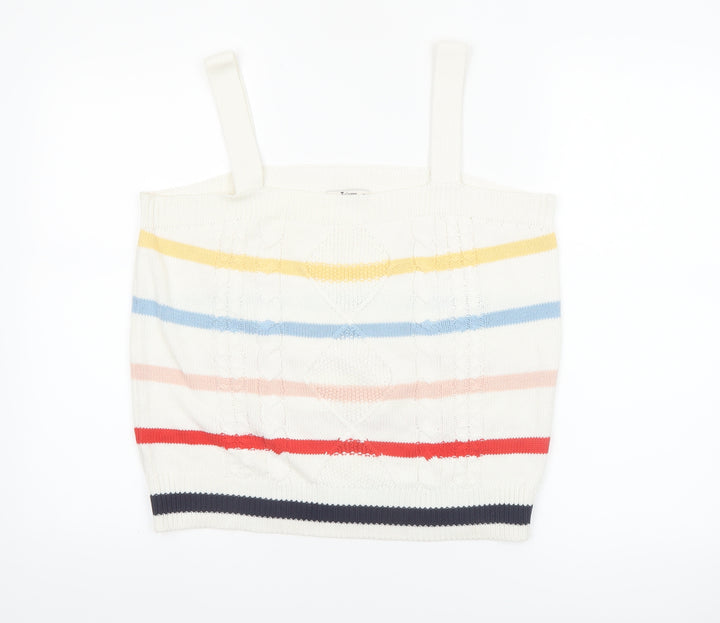Tu Women’s Multicoloured Striped Knit Tank Top Size 16