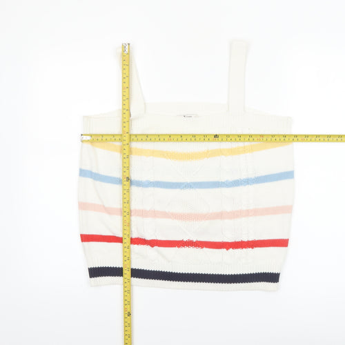 Tu Women’s Multicoloured Striped Knit Tank Top Size 16