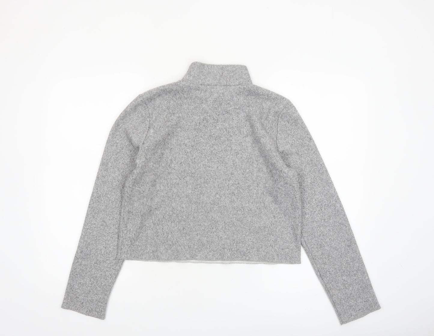 Zara Women’s Grey Mock Neck Cropped Knit Top Size M