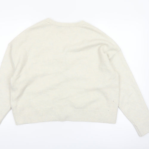 Marks and Spencer Women's Ivory V-Neck Button Cardigan Size M