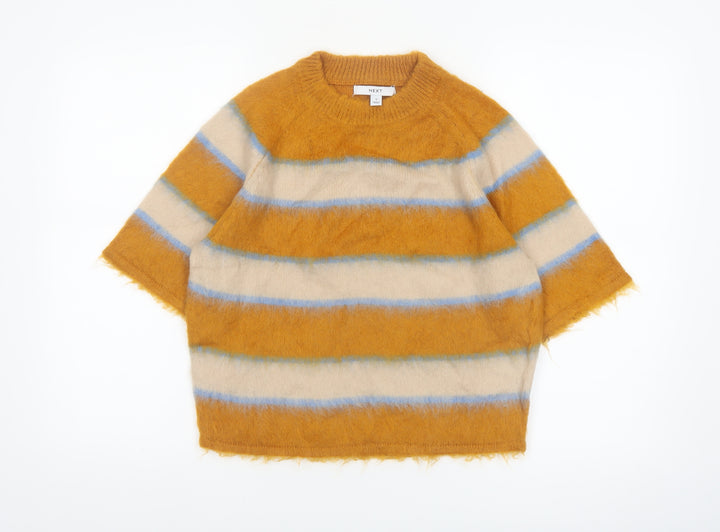 NEXT Women’s Multicoloured Striped Short Sleeve Pullover Jumper S