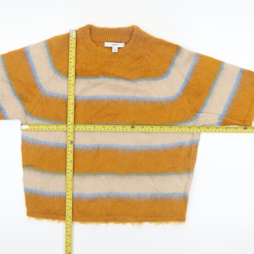 NEXT Women’s Multicoloured Striped Short Sleeve Pullover Jumper S