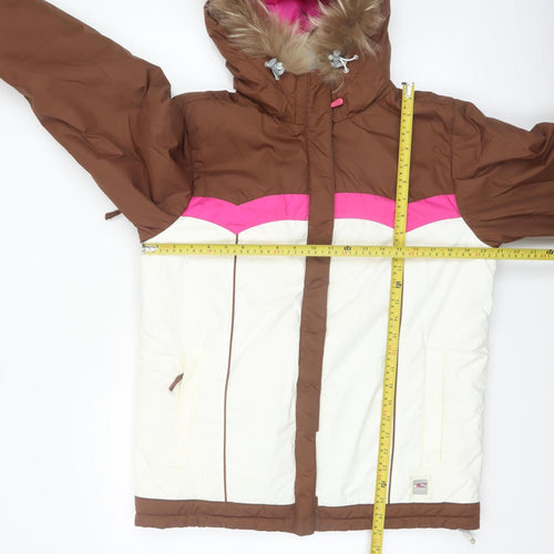 O'Neill Women's Brown Ski Jacket M Hooded Waterproof Winter Coat
