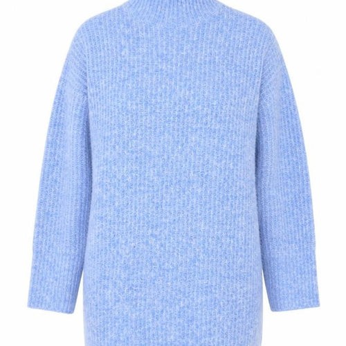 Zara Women Blue High Neck Chunky Knit Jumper Size 12