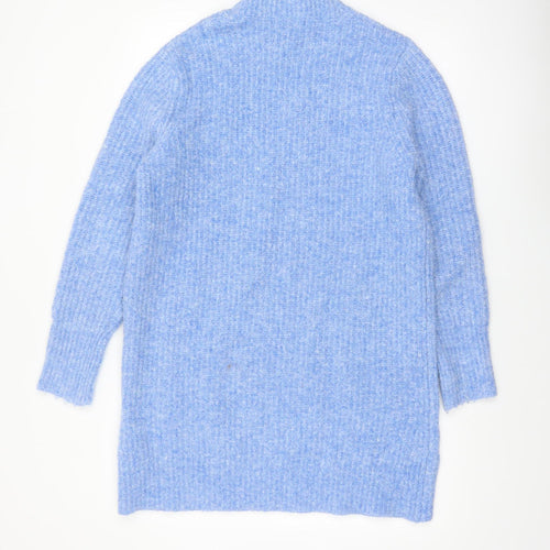 Zara Women Blue High Neck Chunky Knit Jumper Size 12