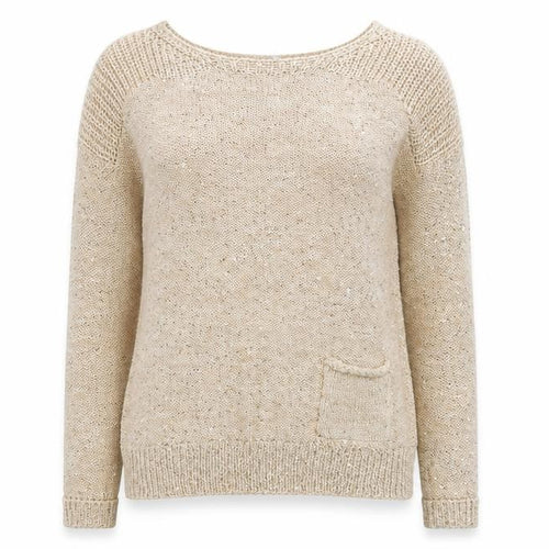 Wallis Women’s Beige Petite Sequin Knit Pullover Jumper S