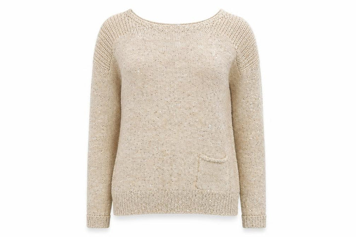 Wallis Women’s Beige Petite Sequin Knit Pullover Jumper S