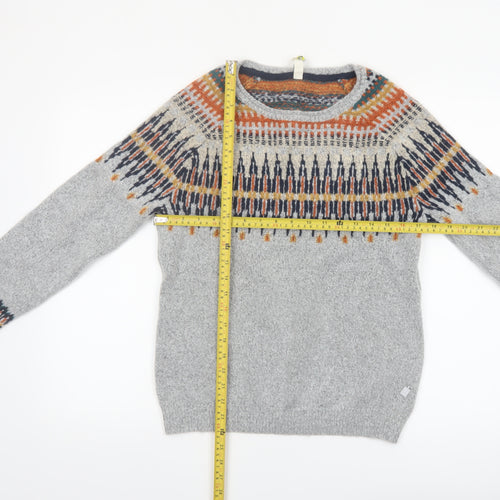 Weird Fish Women’s Grey Fair Isle Knit Jumper Size 10