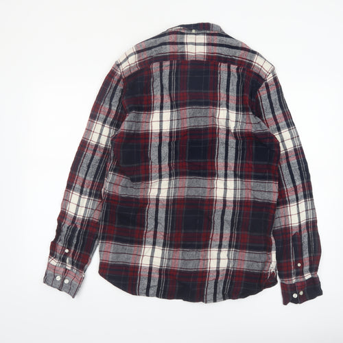 French Connection Men's Red Plaid Flannel Button-Up Shirt L