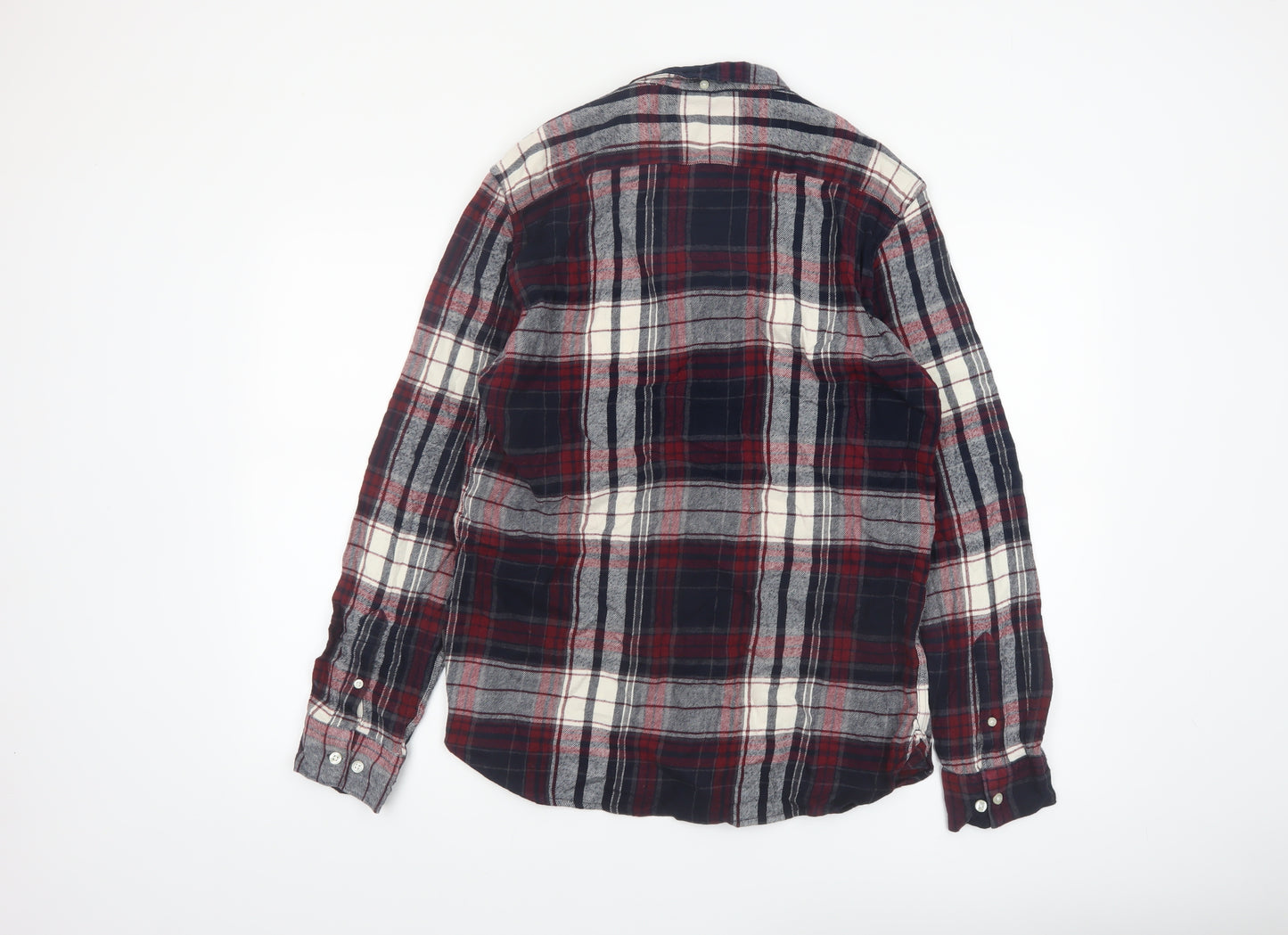 French Connection Men's Red Plaid Flannel Button-Up Shirt L