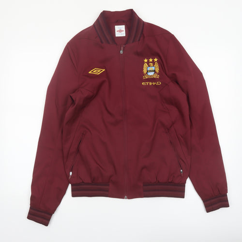 Umbro Men's Red Bomber Jacket S Manchester City Etihad Full Zip