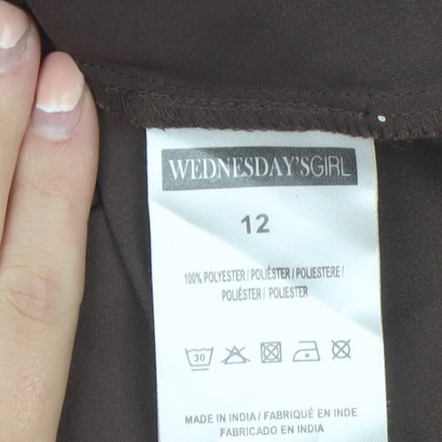 Wednesday's Girl Women's Brown Size 12 Midi Straight Skirt