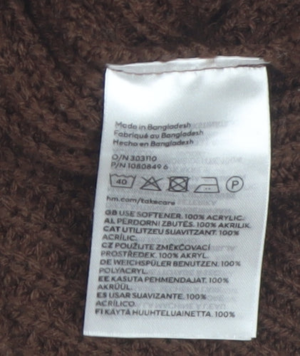 H&M Divided Women's Brown V-Neck Sleeveless Knit Vest Jumper XS