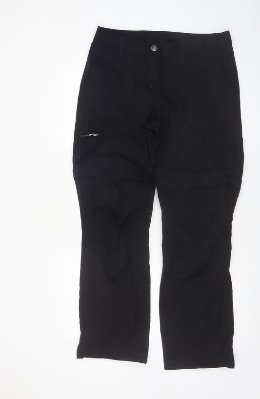 Crivit Women's Black Cargo Convertible Trousers Size 14