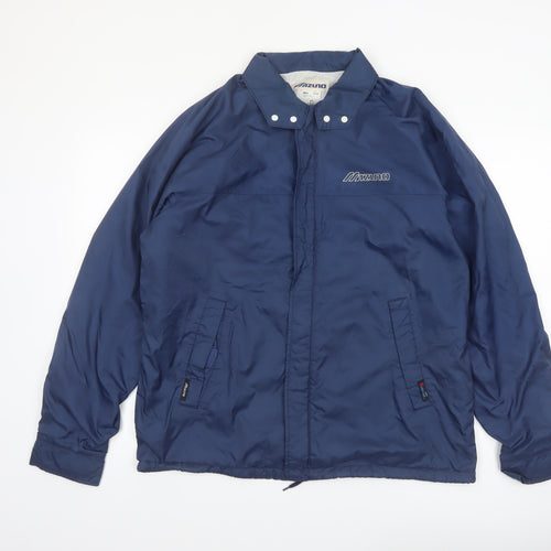 Mizuno Men's Blue Medium Windbreaker Nylon Jacket