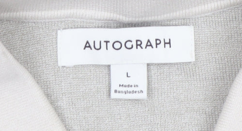 Marks and Spencer Autograph Mens Beige Floral Henley Jumper L