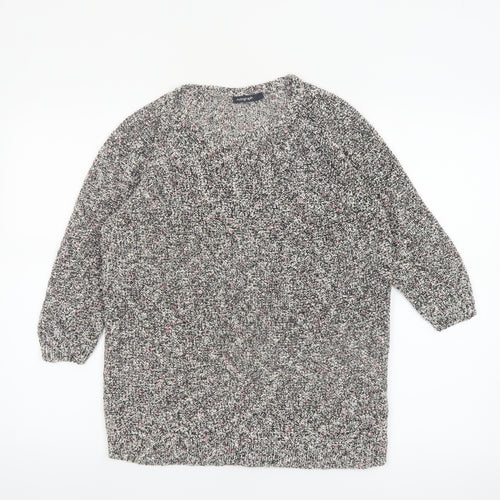 Marks and Spencer Women’s Grey Chunky-Knit Pullover Jumper Size 14