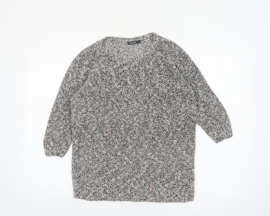 Marks and Spencer Women’s Grey Chunky-Knit Pullover Jumper Size 14