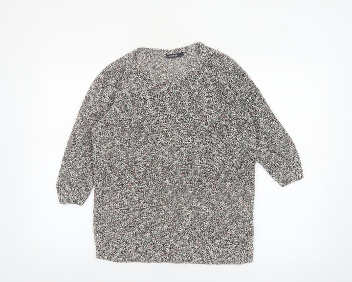 Marks and Spencer Women’s Grey Chunky-Knit Pullover Jumper Size 14