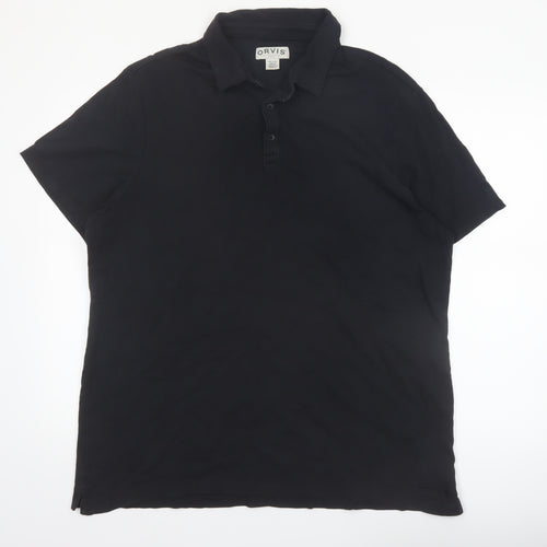 Orvis Men's Black 2XL Classic Cotton Short Sleeve Polo Shirt
