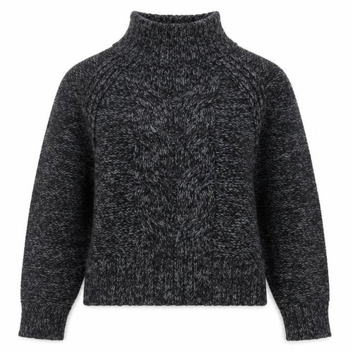 Banana Republic Women's Grey Chunky-Knit High Neck Wool Jumper M