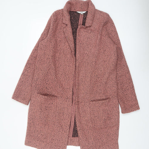 Next Womens Pink Coatigan Size 10 Regular Mid-Length Overcoat