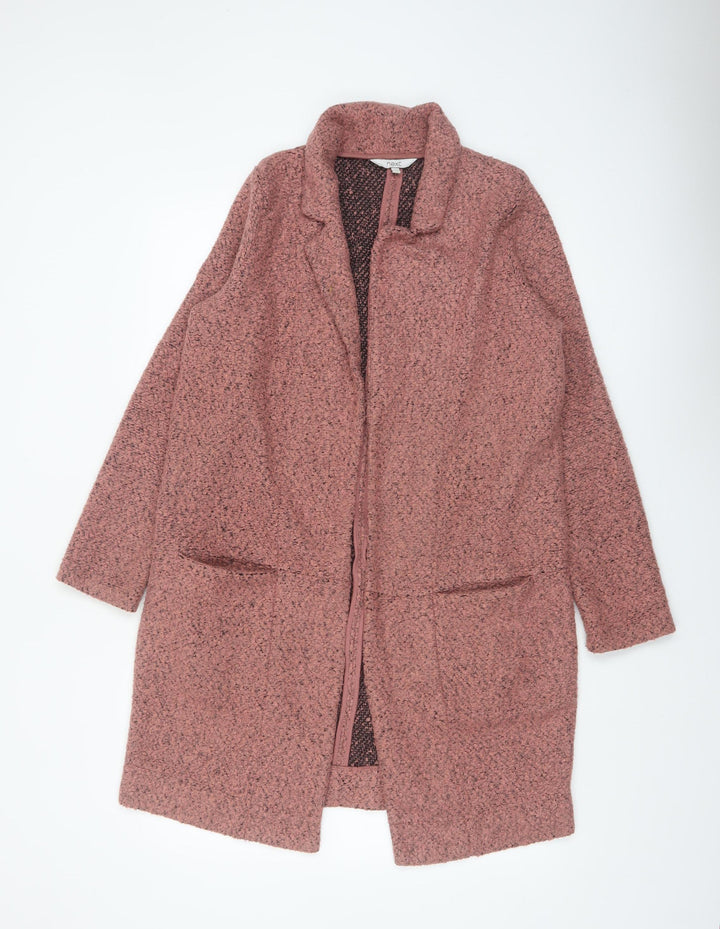 Next Womens Pink Coatigan Size 10 Regular Mid-Length Overcoat