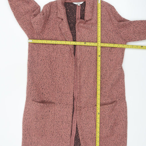 Next Womens Pink Coatigan Size 10 Regular Mid-Length Overcoat