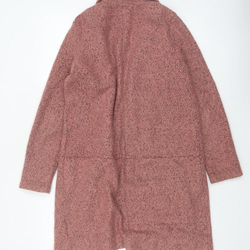 Next Womens Pink Coatigan Size 10 Regular Mid-Length Overcoat