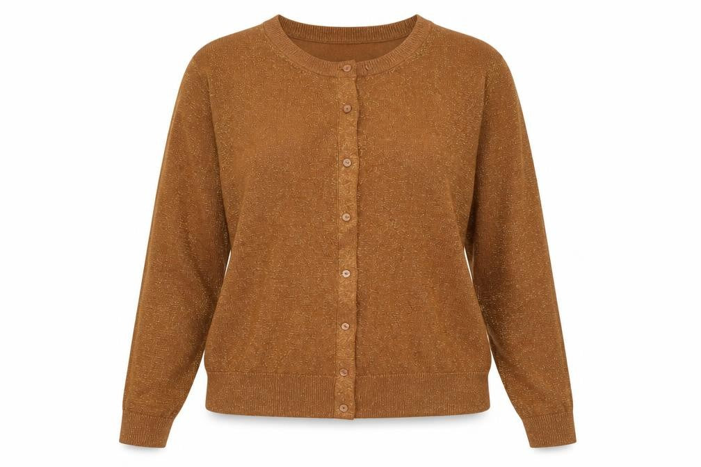 Marks and Spencer Women Brown Size 18 Glitter Knit Cardigan