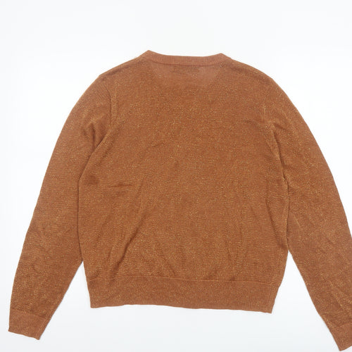 Marks and Spencer Women Brown Size 18 Glitter Knit Cardigan
