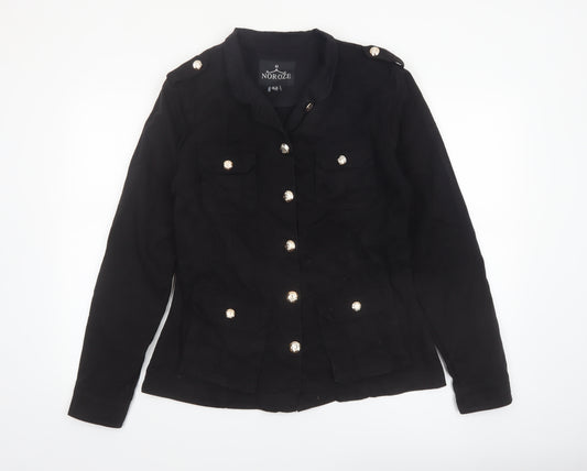 Noroze Women's Black Military Style Cotton Jacket UK 12