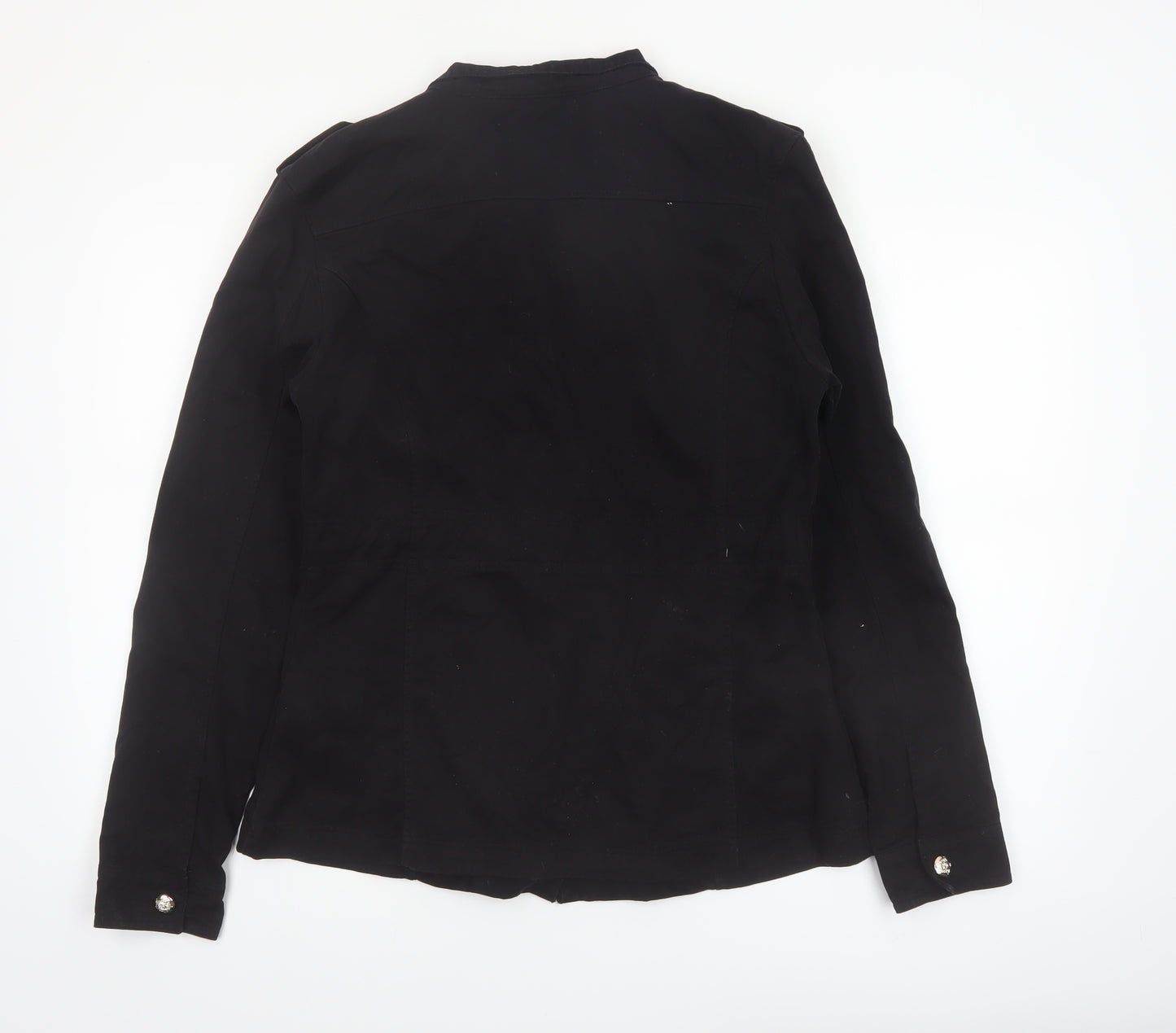Noroze Women's Black Military Style Cotton Jacket UK 12