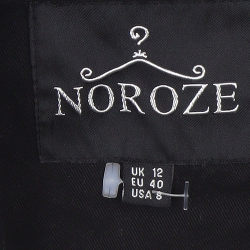 Noroze Women's Black Military Style Cotton Jacket UK 12