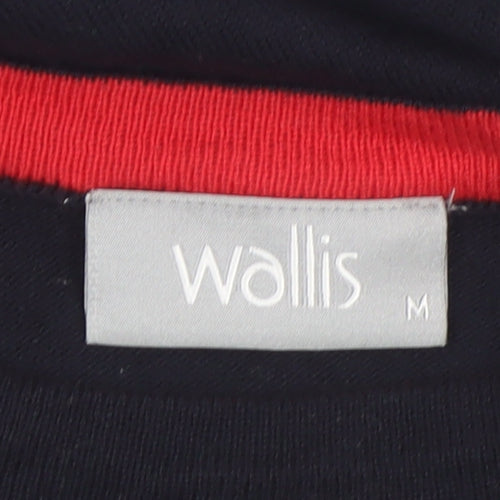 Wallis Women Black 'C'est La Vie' Knit Jumper M 3/4 Sleeve