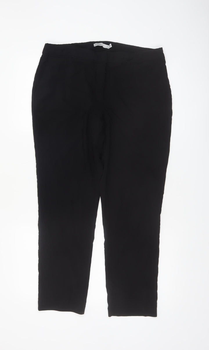 Oasis Women’s Black Slim Fit Cropped Trousers Size 14