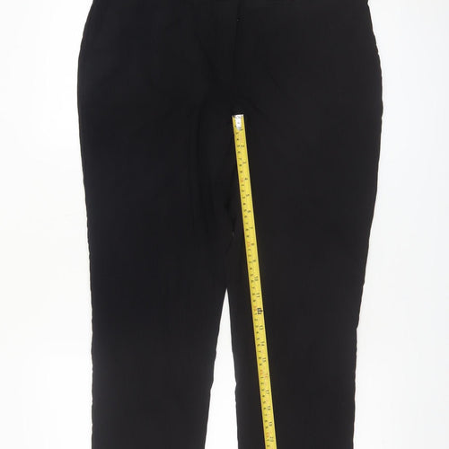 Oasis Women’s Black Slim Fit Cropped Trousers Size 14