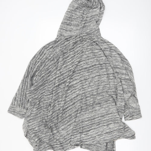 DKNY Jeans Womens Grey 1/4 Zip Hooded Pullover Cotton Sweatshirt XS