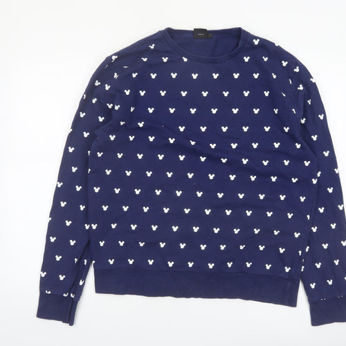 Cedar Wood State Men Navy Blue Mickey Print Long Sleeve Pyjama Top L