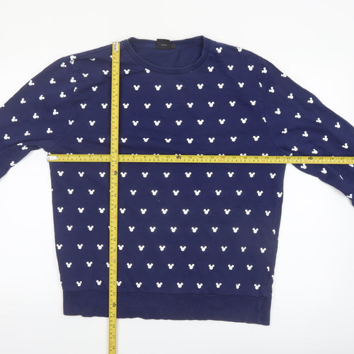 Cedar Wood State Men Navy Blue Mickey Print Long Sleeve Pyjama Top L