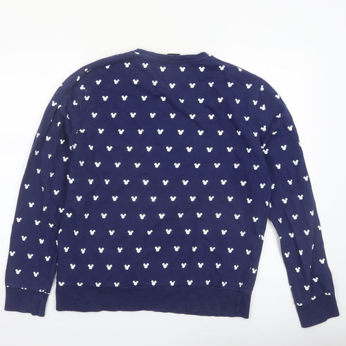 Cedar Wood State Men Navy Blue Mickey Print Long Sleeve Pyjama Top L