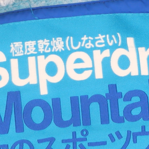 Superdry Womens Blue Full Zip Hoodie XS Fleece Lined Casual