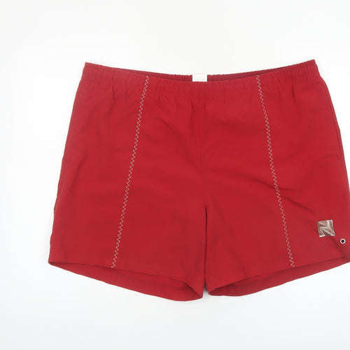 Adidas Men's Red Swim Shorts Size L Quick Dry Polyester