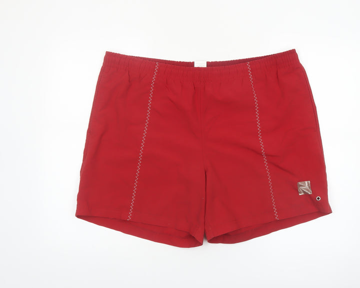 Adidas Men's Red Swim Shorts Size L Quick Dry Polyester